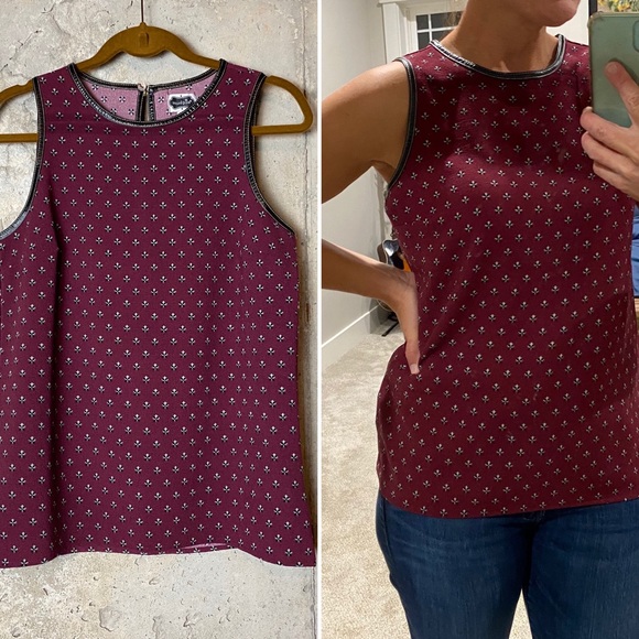 Mudpie maroon wine colored floral print tank top